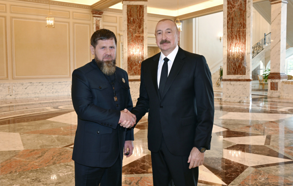 Le président azerbaïdjanais reçoit le dirigeant de la République tchétchène de Russie