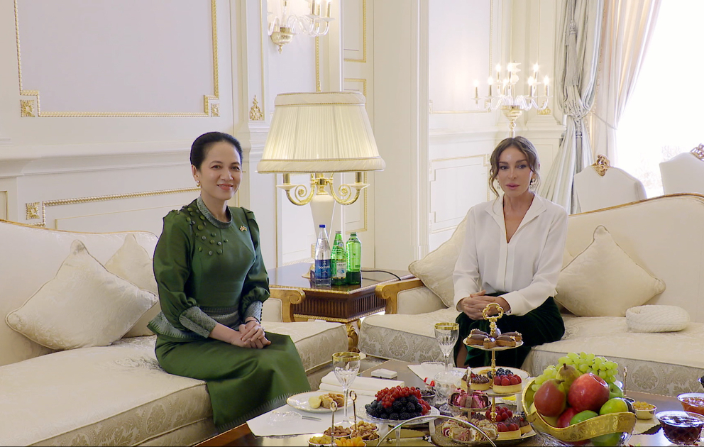 First Ladies of Azerbaijan and Cambodia met