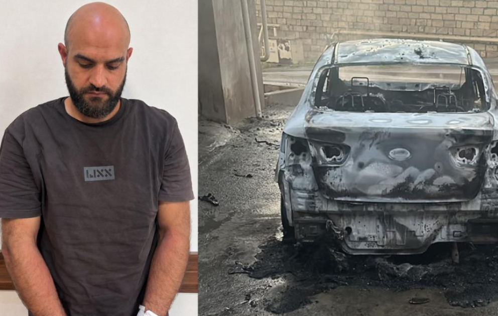 Qaradağda məktəb direktorunun avtomobilini yandıran şəxs həbs edilib