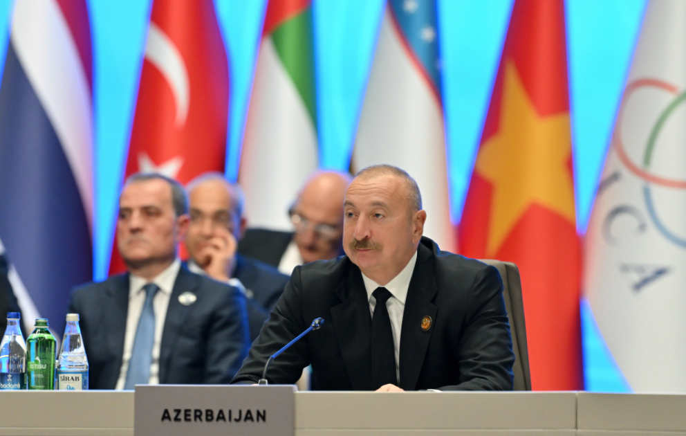 Azərbaycan Prezidenti AQEM-in Zirvə Toplantısında Ermənistanın işğalçılıq siyasətindən danışıb